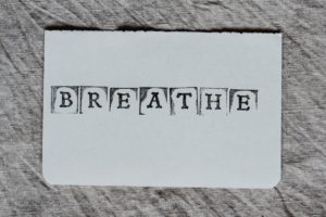 breath word on a white card